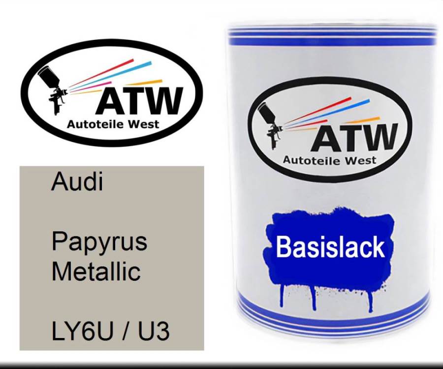 Audi, Papyrus Metallic, LY6U / U3: 500ml Lackdose, von ATW Autoteile West.